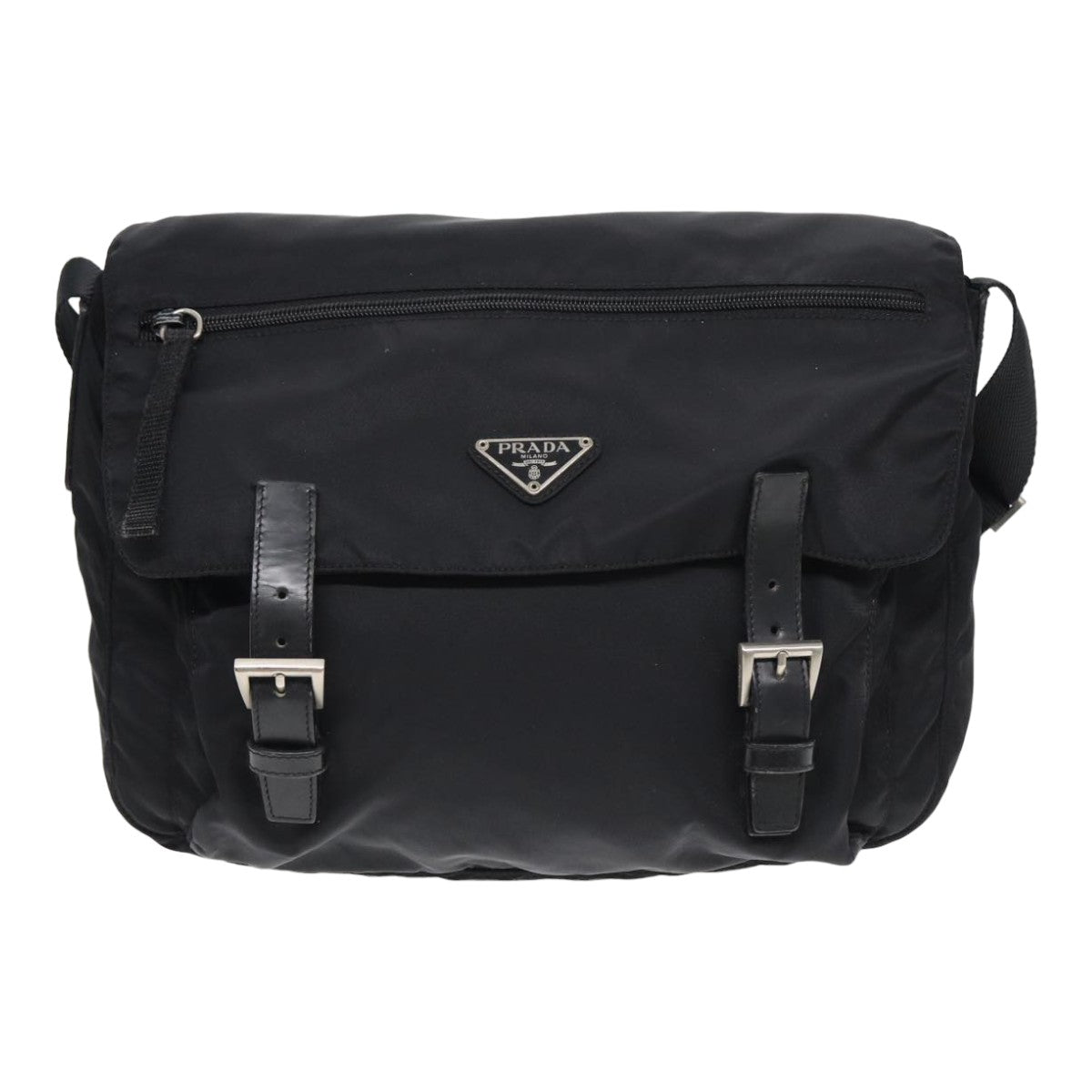 PRADA Shoulder Bag Nylon Black Auth ki4685