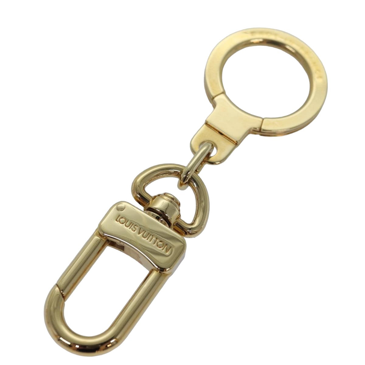 LOUIS VUITTON Anneau Cles Key Holder metal Gold Tone LV Auth ki4686