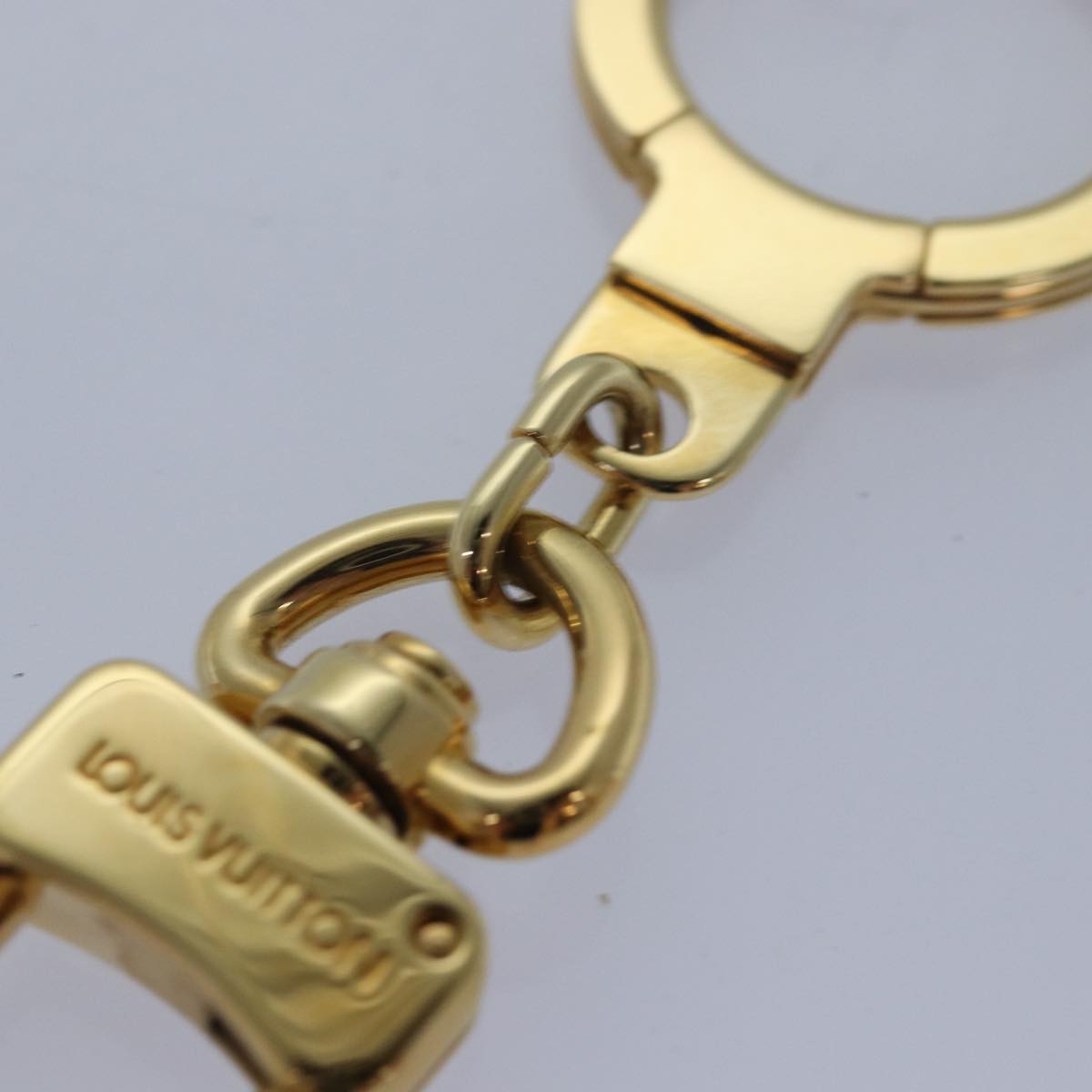 LOUIS VUITTON Anneau Cles Key Holder metal Gold Tone LV Auth ki4686