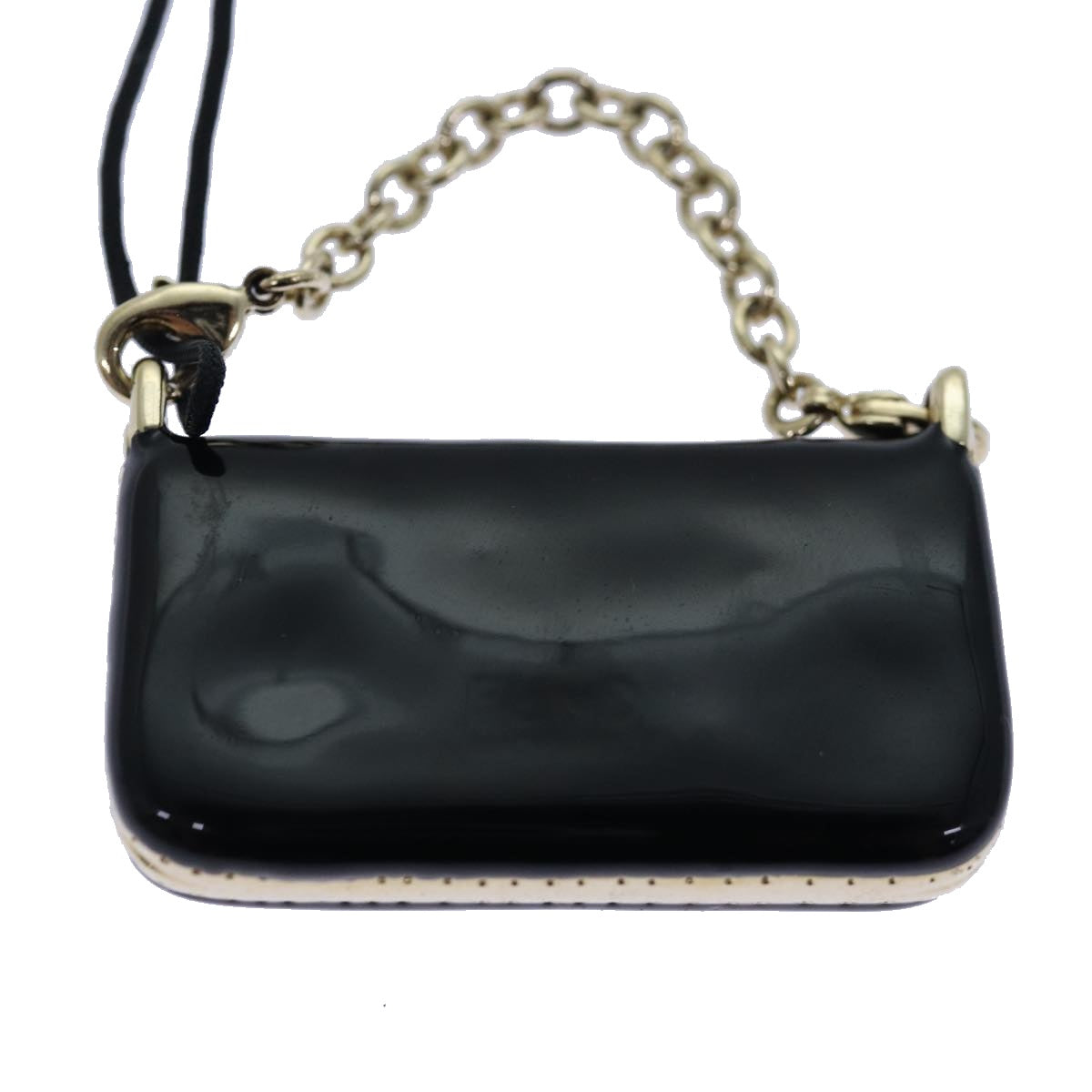 FENDI Mamma Baguette Motif Charm Black Auth ki4706