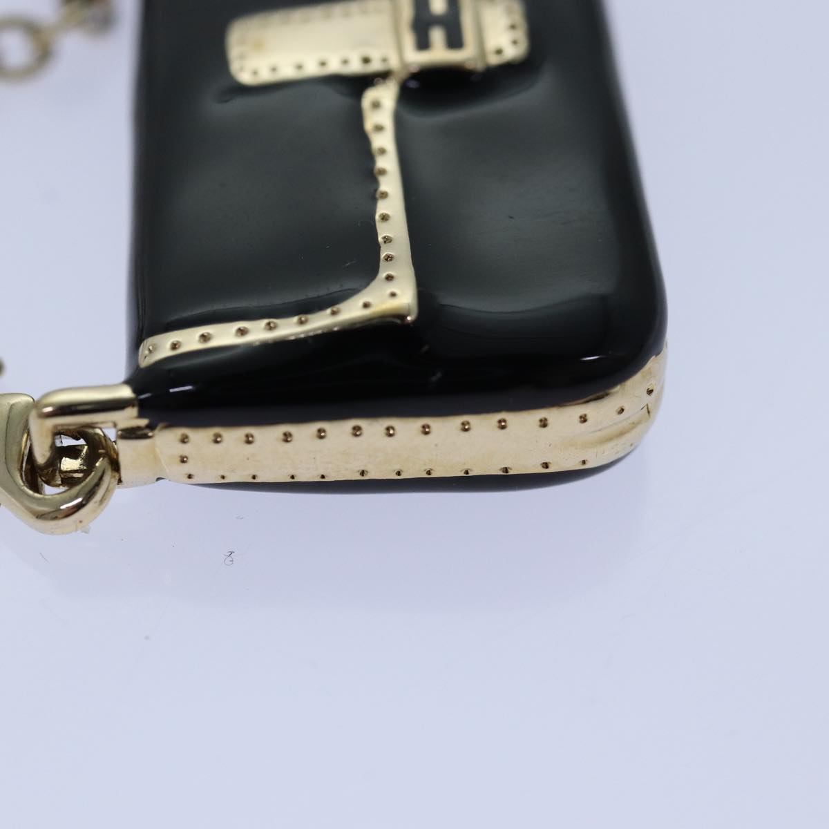 FENDI Mamma Baguette Motif Charm Black Auth ki4706