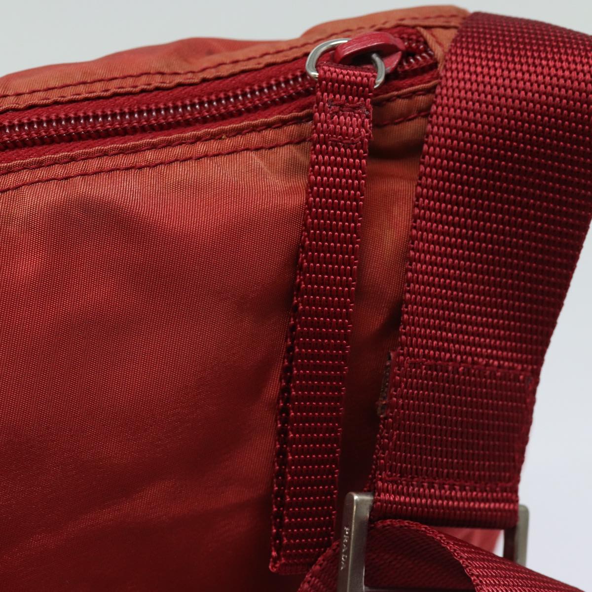 PRADA Shoulder Bag Nylon Red Auth ki4713