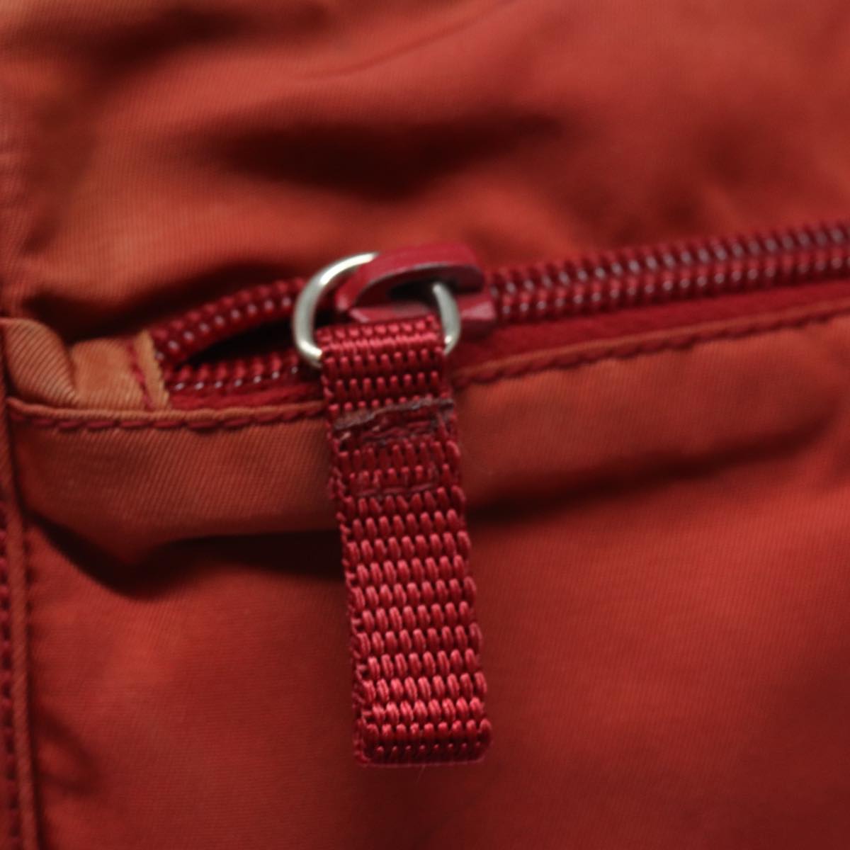 PRADA Shoulder Bag Nylon Red Auth ki4713