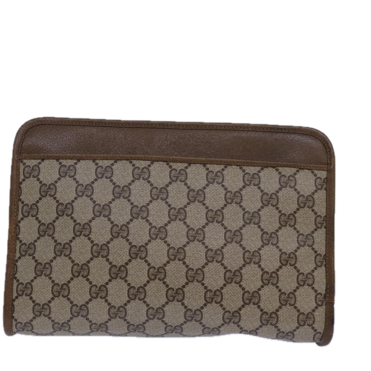 GUCCI GG Supreme Clutch Bag PVC Beige 111 01 037 Auth ki4721 - 0