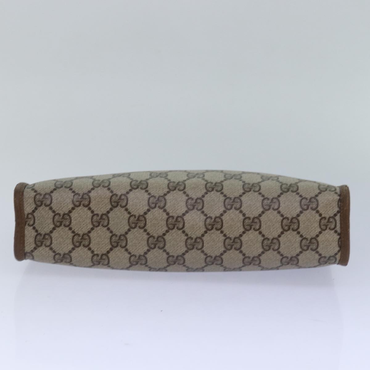 GUCCI GG Supreme Clutch Bag PVC Beige 111 01 037 Auth ki4721