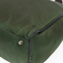 PRADA Hand Bag Nylon Khaki Brown Silver Auth ki4736-10