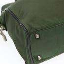 PRADA Hand Bag Nylon Khaki Brown Silver Auth ki4736-11