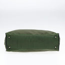 PRADA Hand Bag Nylon Khaki Brown Silver Auth ki4736-9
