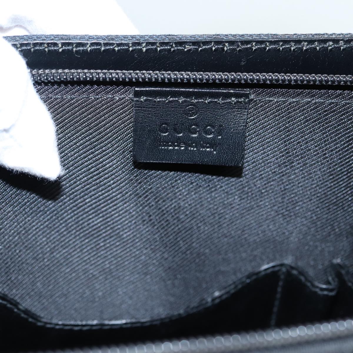 GUCCI GG Canvas Business Bag Black Silver 015 3708 Auth ki4743