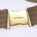 Salvatore Ferragamo Waist bag Canvas Beige Gold Auth ki4753-17