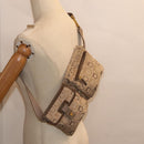 Salvatore Ferragamo Waist bag Canvas Beige Gold Auth ki4753-24