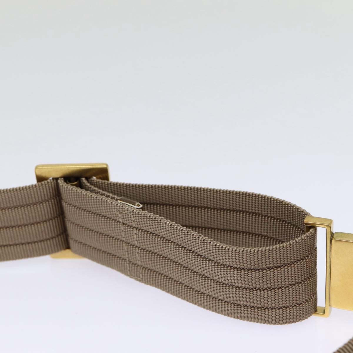 Salvatore Ferragamo Waist bag Canvas Beige Gold Auth ki4753