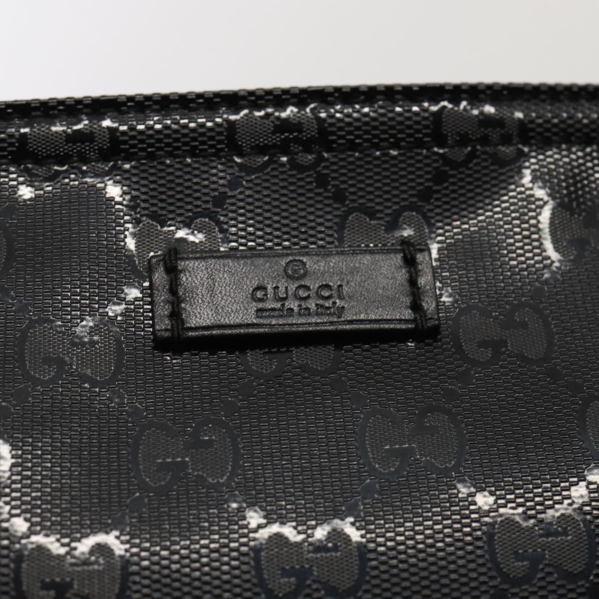 GUCCI GG implementation Shoulder Bag Silver Black 201538 Auth ki4758A