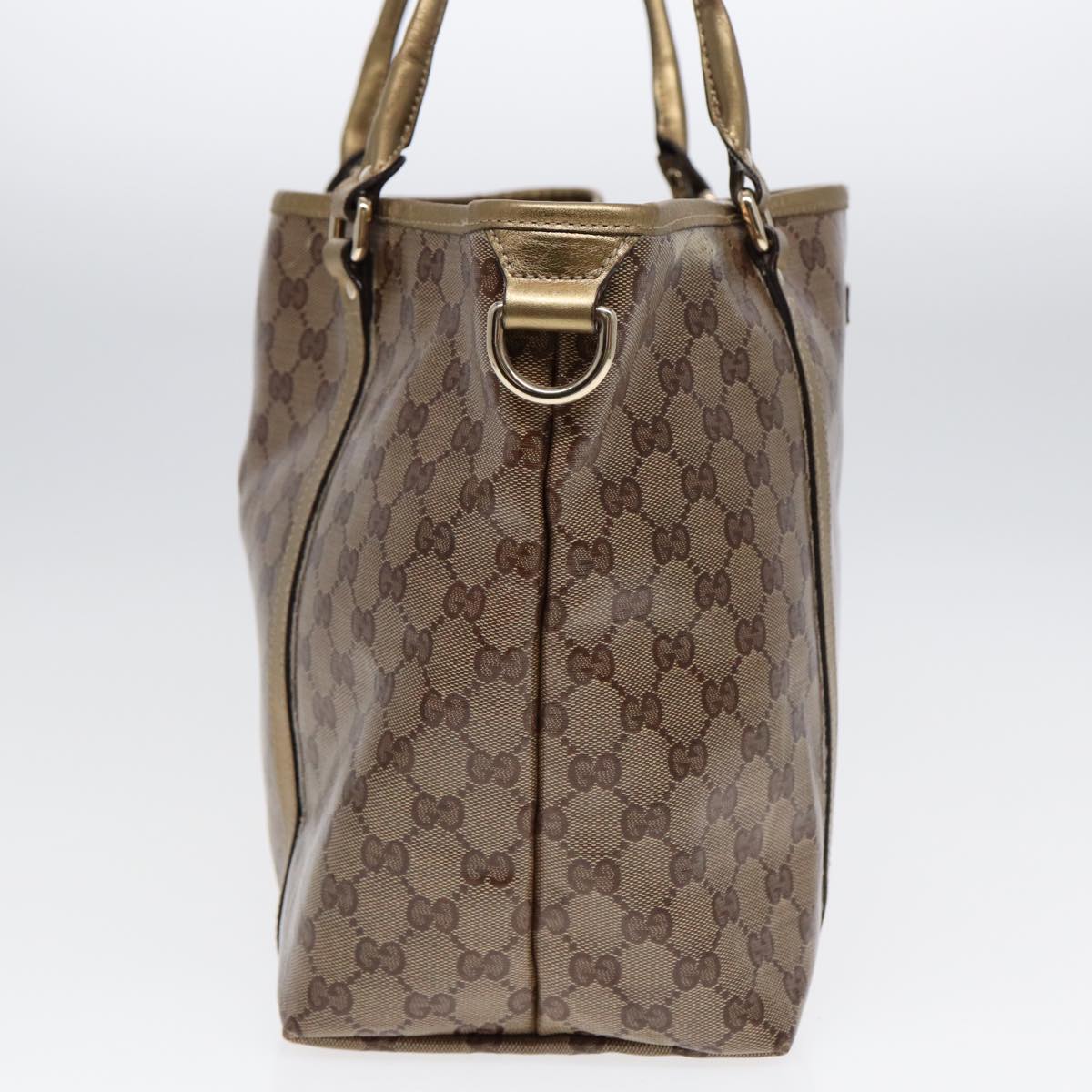 GUCCI GG Crystal Tote Bag Gold Tone Gold 197958 Auth ki4759