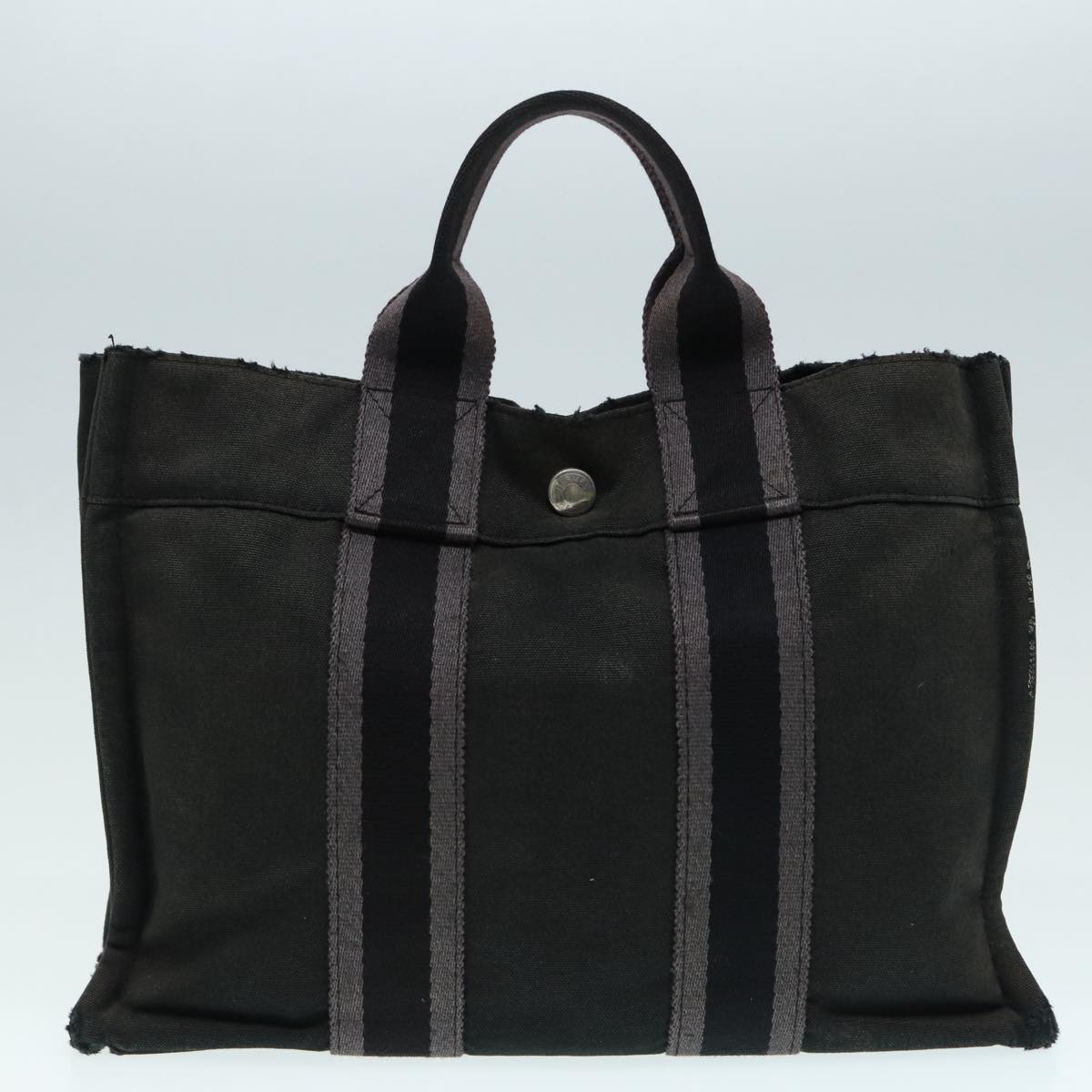 HERMES Hand Bag Canvas 5Set Black Gray Navy Auth ki4761