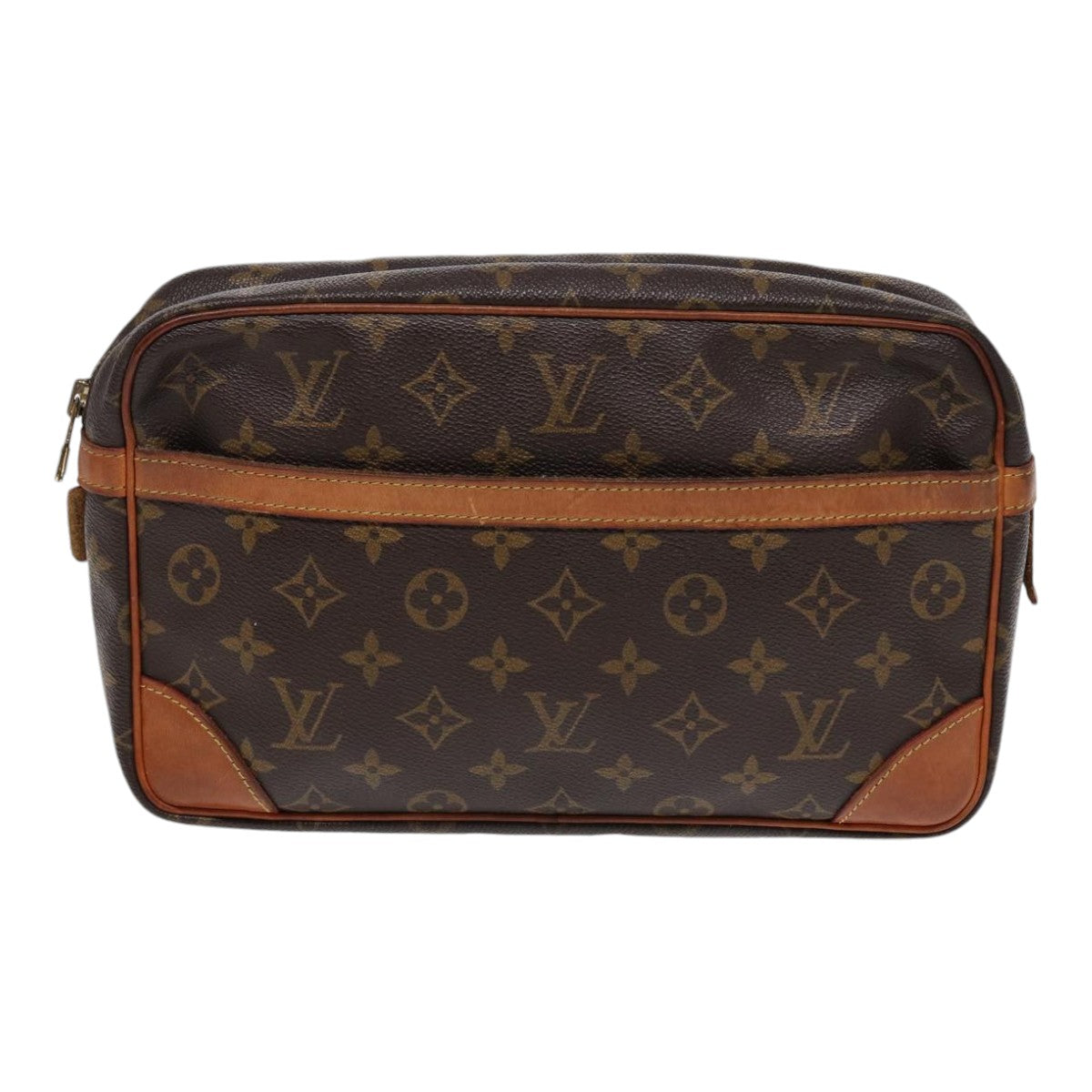 LOUIS VUITTON Monogram Compiegne 28 Clutch Bag M51845 LV Auth ki4774