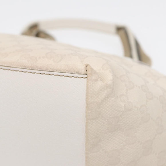 GUCCI GG Supreme Tote Bag White Beige gold 131230 Auth ki4782