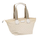 GUCCI GG Supreme Tote Bag White Beige gold 131230 Auth ki4782-1