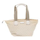 GUCCI GG Supreme Tote Bag White Beige gold 131230 Auth ki4782-13