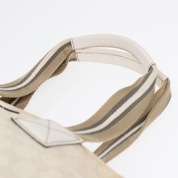 GUCCI GG Supreme Tote Bag White Beige gold 131230 Auth ki4782