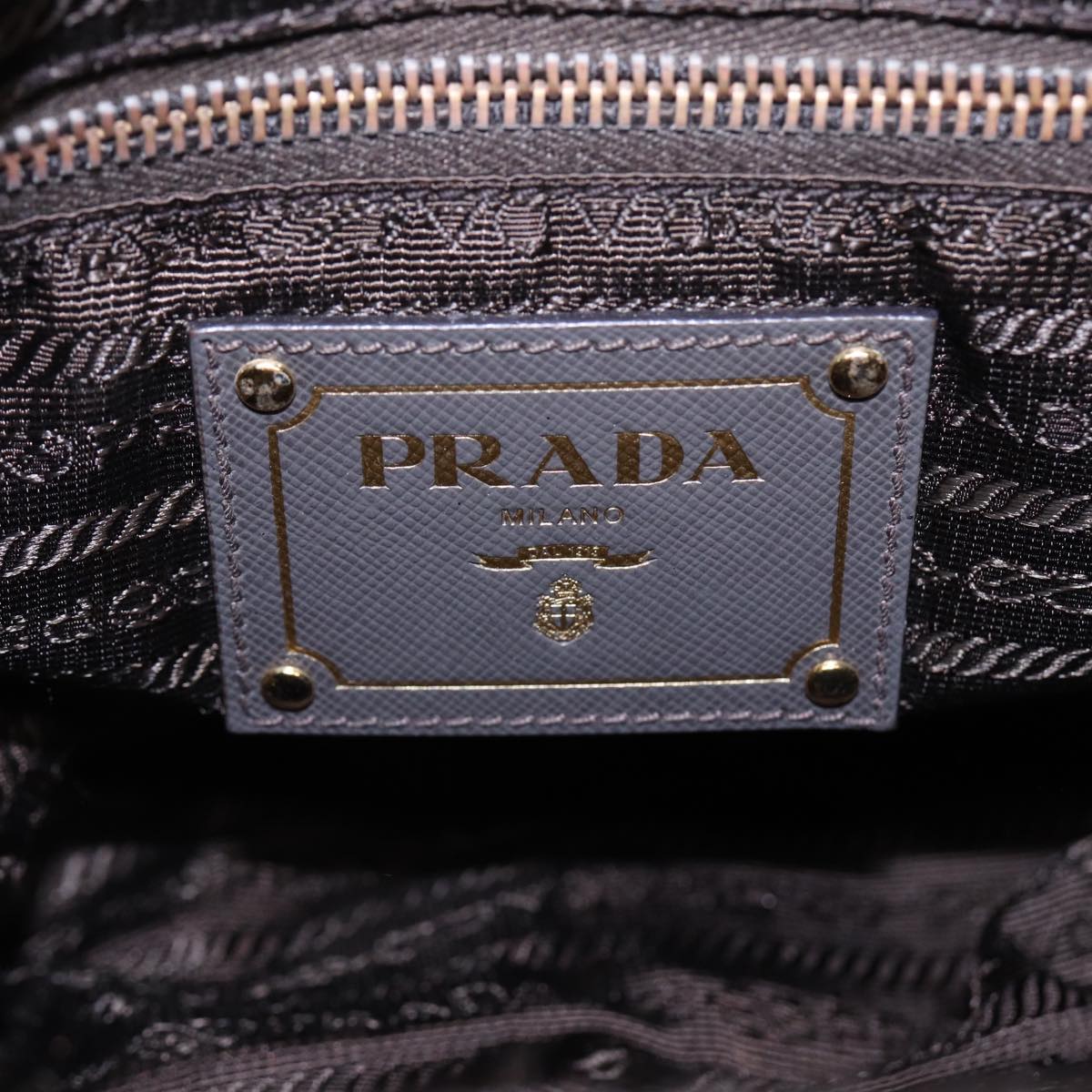 PRADA Shoulder Bag Nylon Leather Khaki Gold Auth ki4785