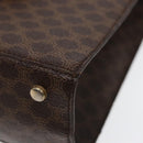 CELINE Macadam Canvas Shoulder Bag PVC Leather Brown Gold Auth ki4788-14