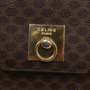 CELINE Macadam Canvas Shoulder Bag PVC Leather Brown Gold Auth ki4788-17