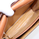 CELINE Macadam Canvas Shoulder Bag PVC Leather Brown Gold Auth ki4788-11