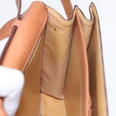 CELINE Macadam Canvas Shoulder Bag PVC Leather Brown Gold Auth ki4788-19