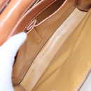 CELINE Macadam Canvas Shoulder Bag PVC Leather Brown Gold Auth ki4788-22