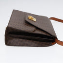 CELINE Macadam Canvas Shoulder Bag PVC Leather Brown Gold Auth ki4788-3