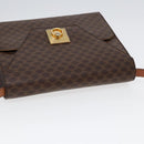 CELINE Macadam Canvas Shoulder Bag PVC Leather Brown Gold Auth ki4788-6