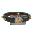 GUCCI Skeleton Web Sherry Line Watches plastic Red Green Auth ki4839-1