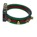 GUCCI Skeleton Web Sherry Line Watches plastic Red Green Auth ki4839-3