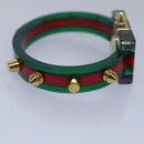 GUCCI Skeleton Web Sherry Line Watches plastic Red Green Auth ki4839-4