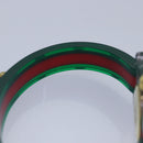 GUCCI Skeleton Web Sherry Line Watches plastic Red Green Auth ki4839-8