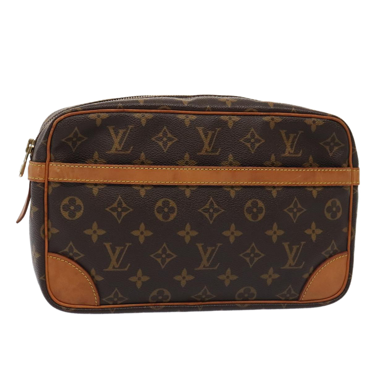 LOUIS VUITTON Monogram Compiegne 28 Clutch Bag M51845 LV Auth ki4844