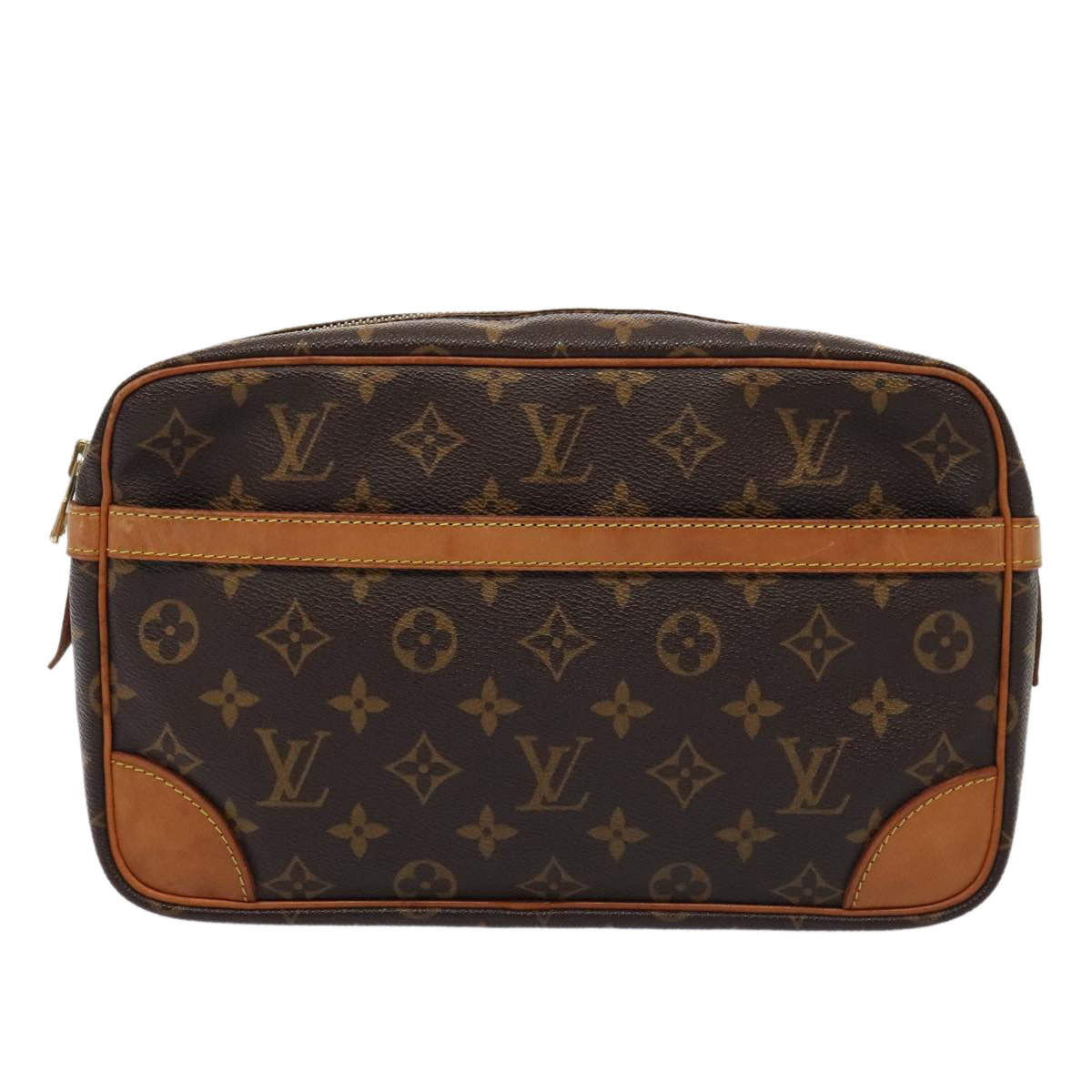 LOUIS VUITTON Monogram Compiegne 28 Clutch Bag M51845 LV Auth ki4844