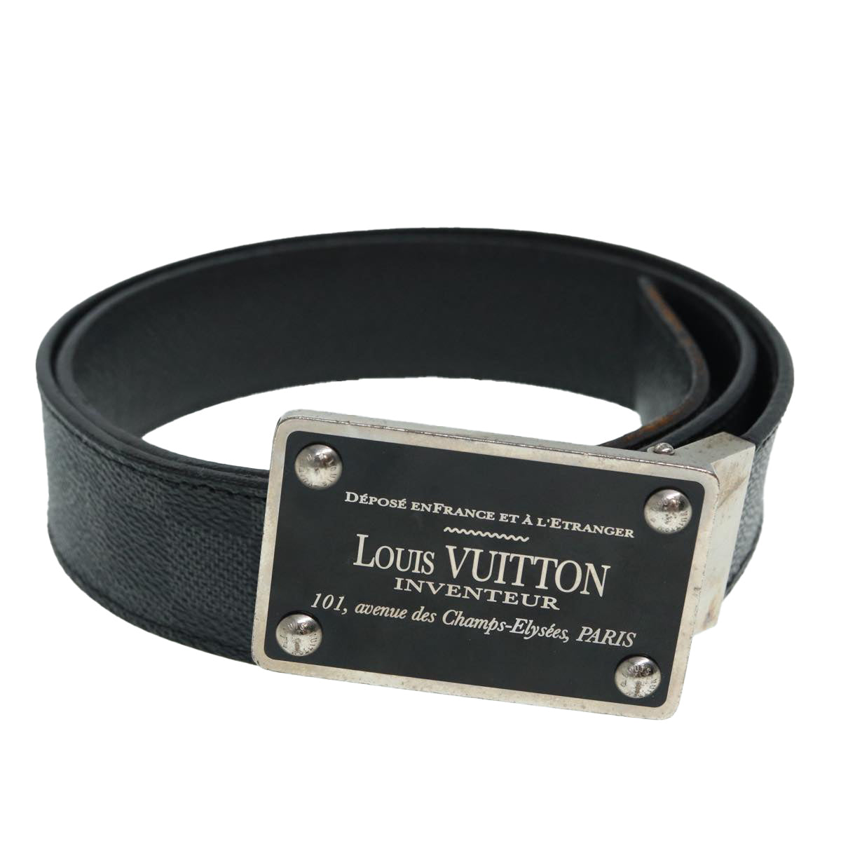 LOUIS VUITTON Damier Graphite Ceinture Amban Tour Belt M9632V LV Auth ki4850 - 0