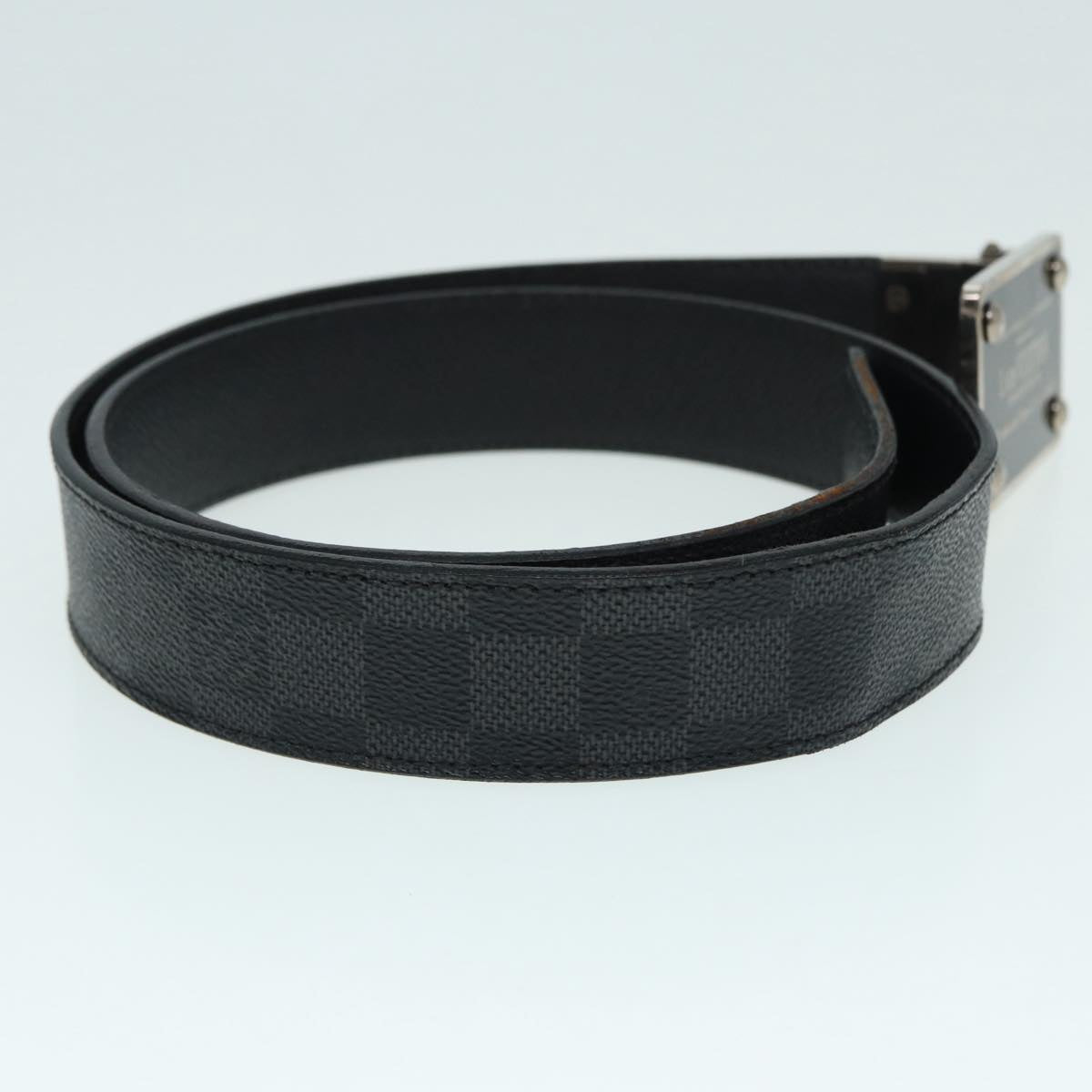 LOUIS VUITTON Damier Graphite Ceinture Amban Tour Belt M9632V LV Auth ki4850