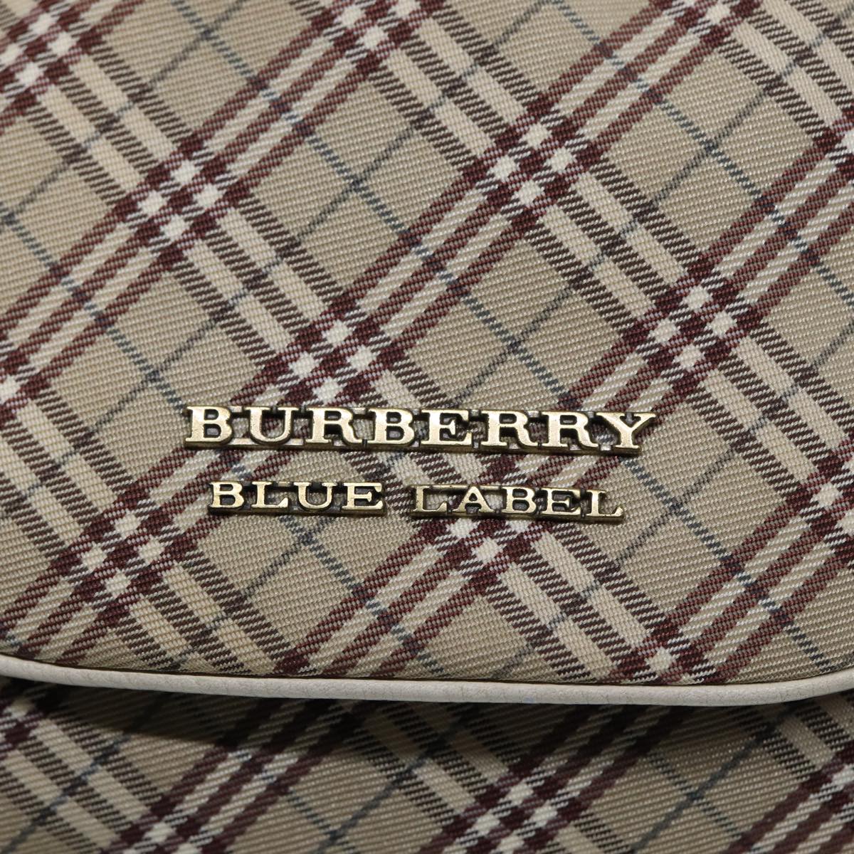 BURBERRY Nova Check Blue Label Shoulder Bag Canvas Beige Auth ki4854