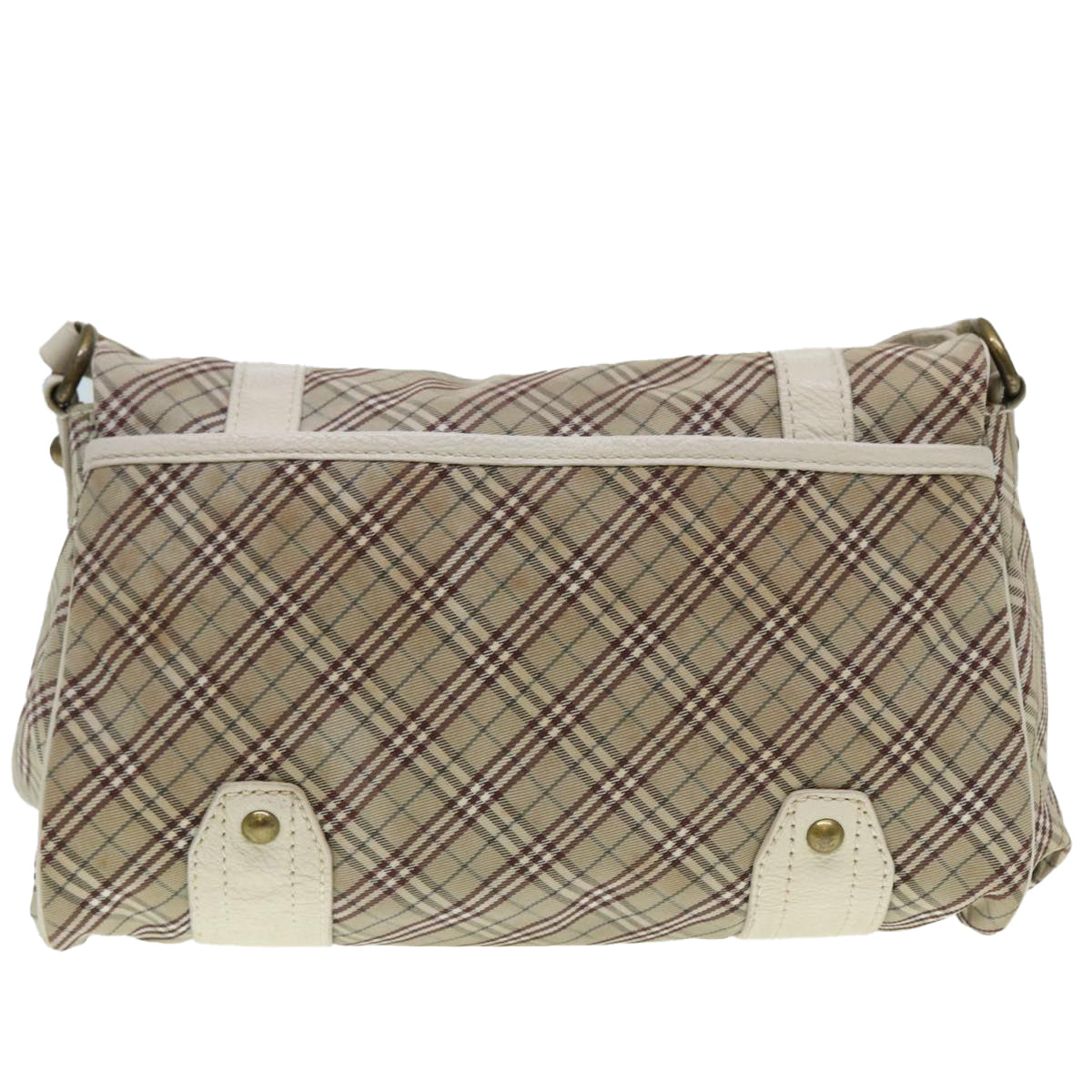 BURBERRY Nova Check Blue Label Shoulder Bag Canvas Beige Auth ki4854 - 0