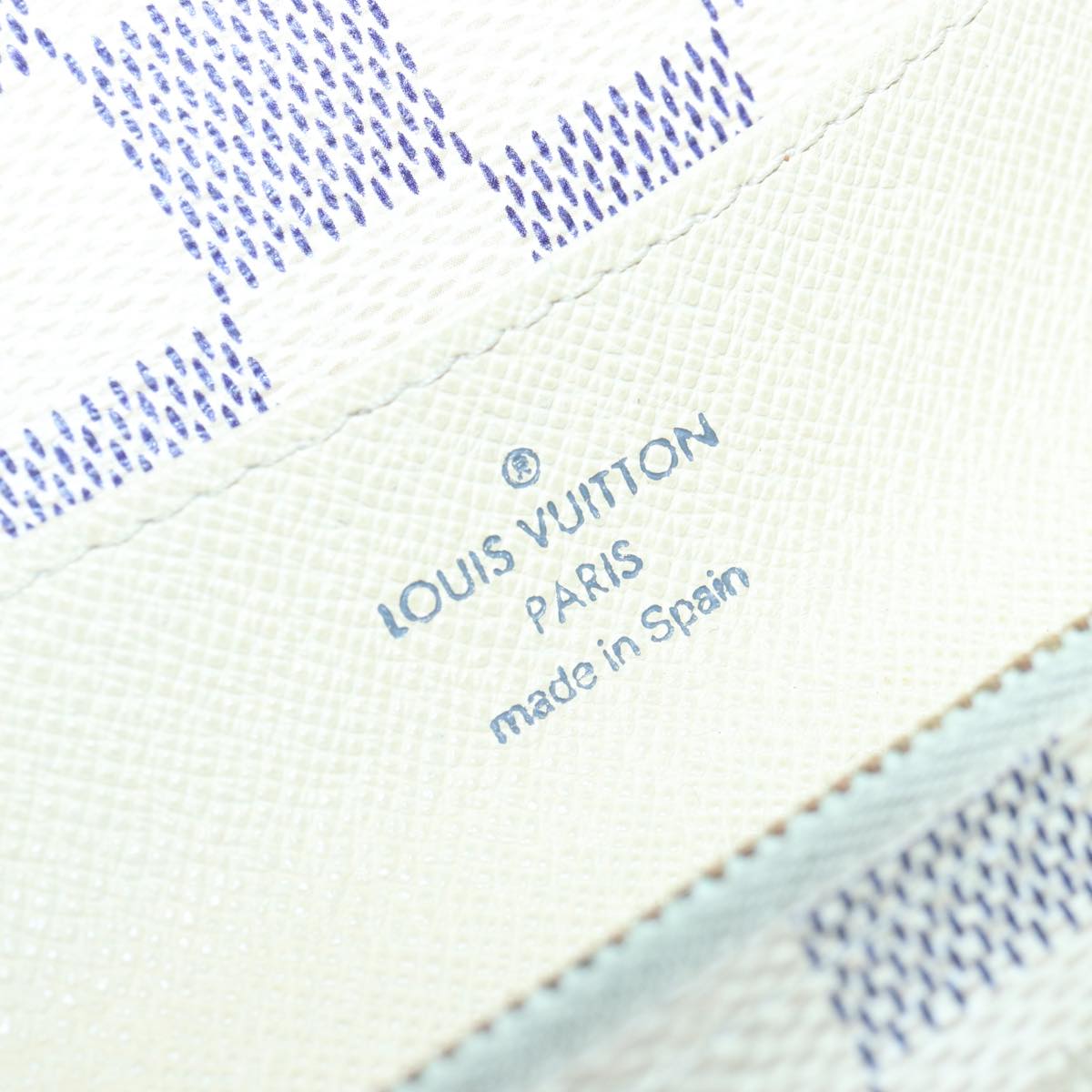 LOUIS VUITTON Damier Azur Portefeuille Emily Long Wallet N41625 LV Auth ki4863