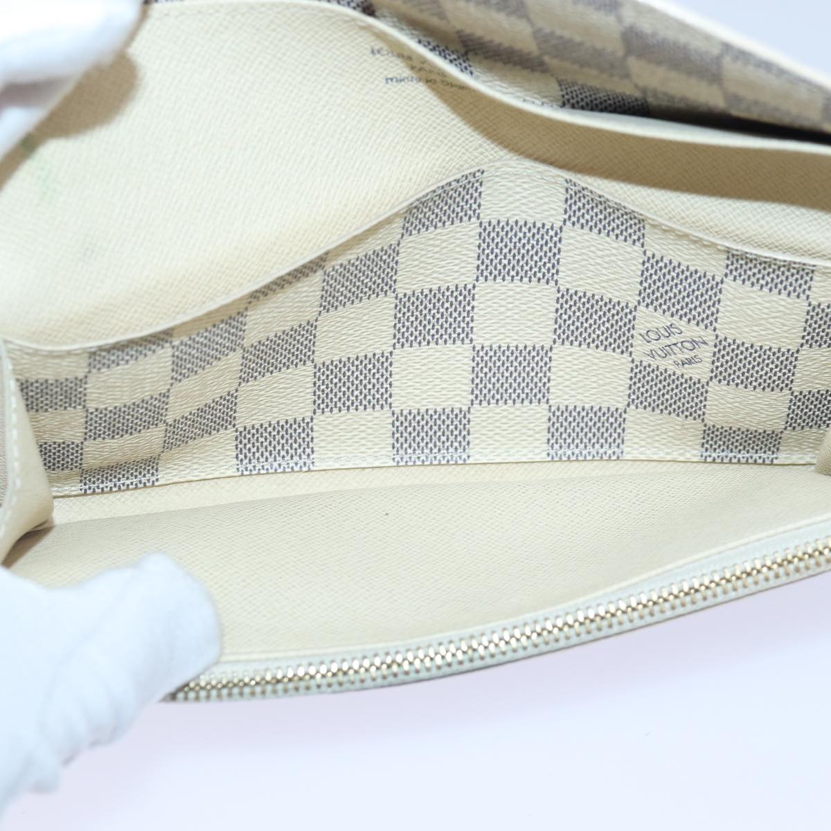 LOUIS VUITTON Damier Azur Portefeuille Emily Long Wallet N41625 LV Auth ki4863