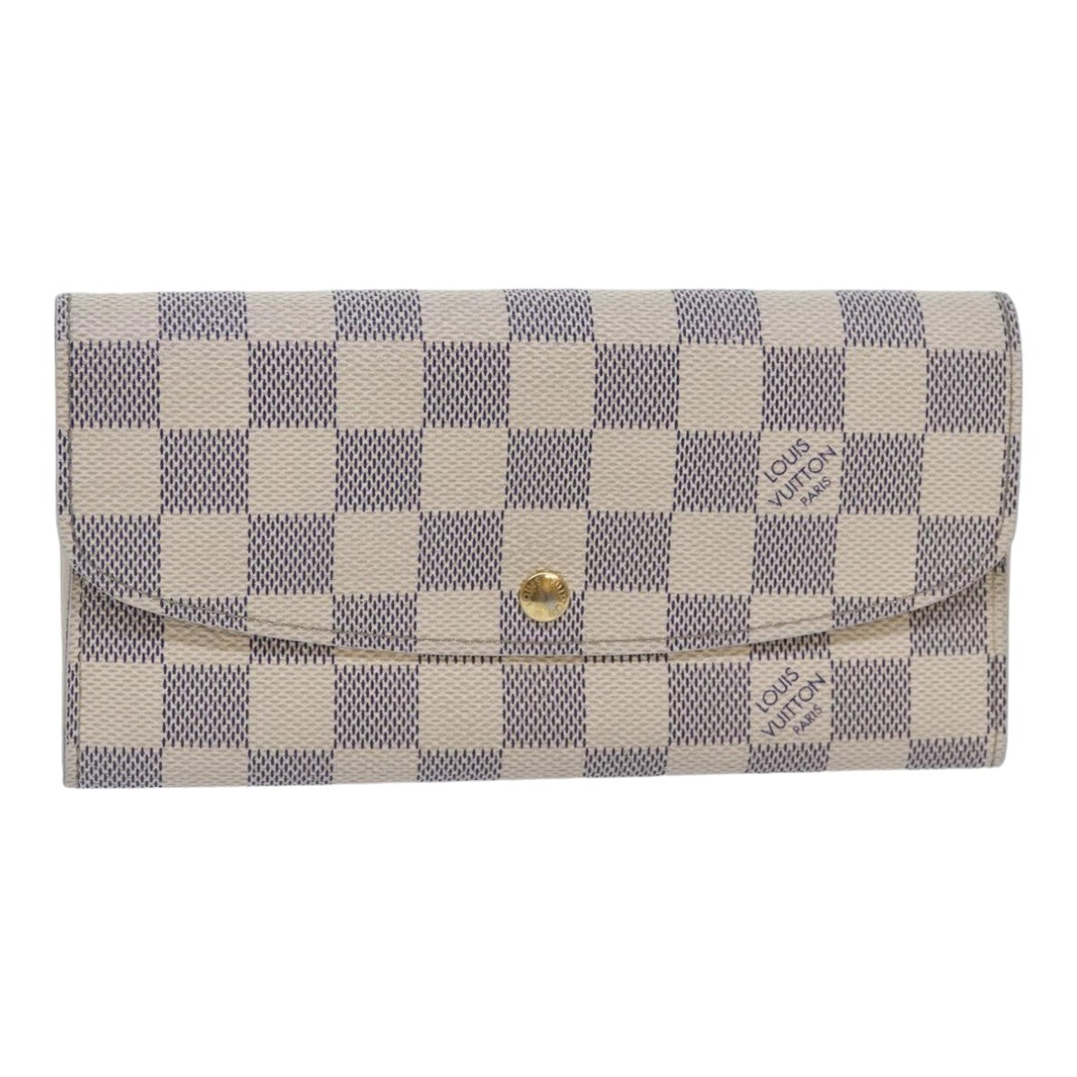 LOUIS VUITTON Damier Azur Portefeuille Emily Long Wallet N41625 LV Auth ki4863