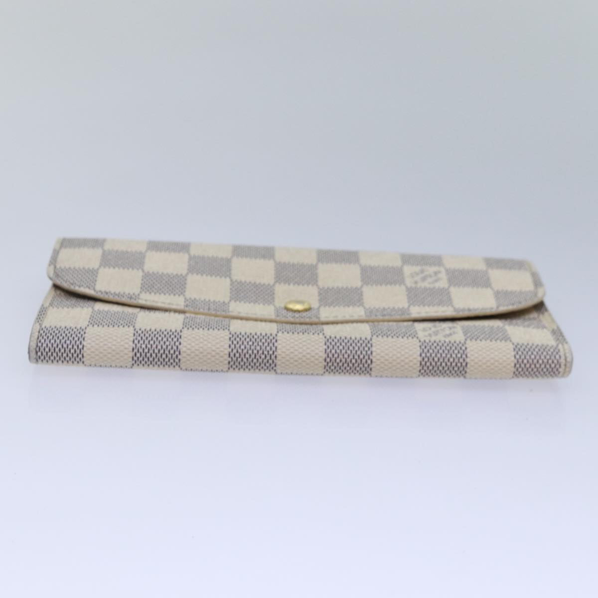 LOUIS VUITTON Damier Azur Portefeuille Emily Long Wallet N41625 LV Auth ki4863