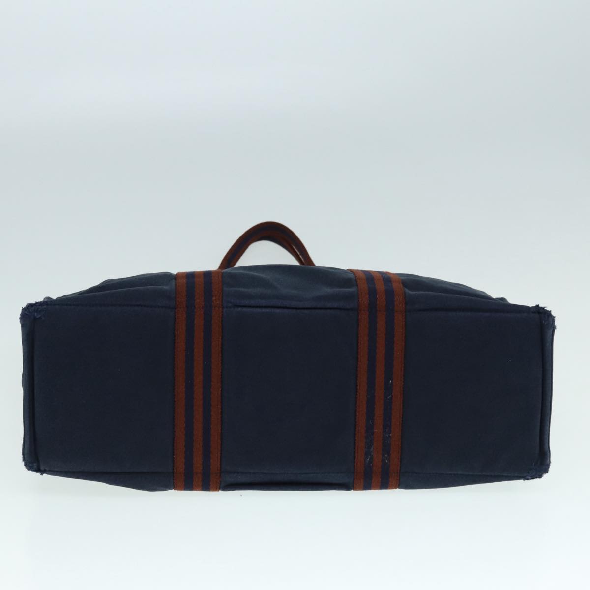 HERMES Fourre Tout Tote Bag Canvas 5Set Brown Navy black Auth ki4886