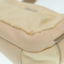 PRADA Pouch Nylon Beige Silver Auth ki4892-14