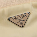 PRADA Pouch Nylon Beige Silver Auth ki4892-18