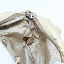 PRADA Pouch Nylon Beige Silver Auth ki4892-20